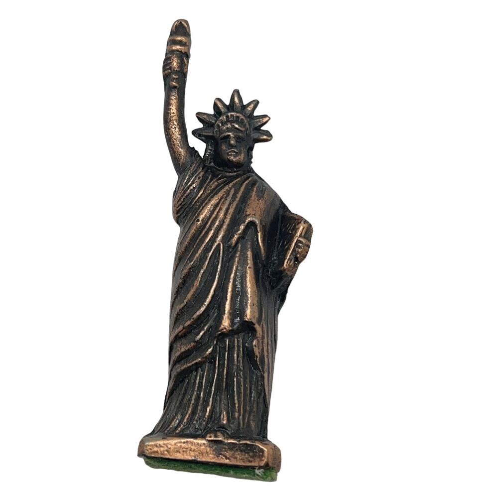 Vintage Statue of Liberty Metal Figurine New York Souvenir 3.5" Copper Finish